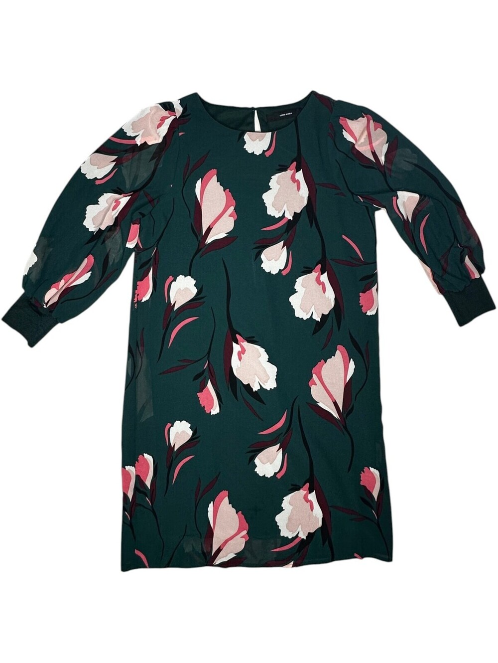 Vero Moda Dark Green Floral Long Sleeve Dress for Women